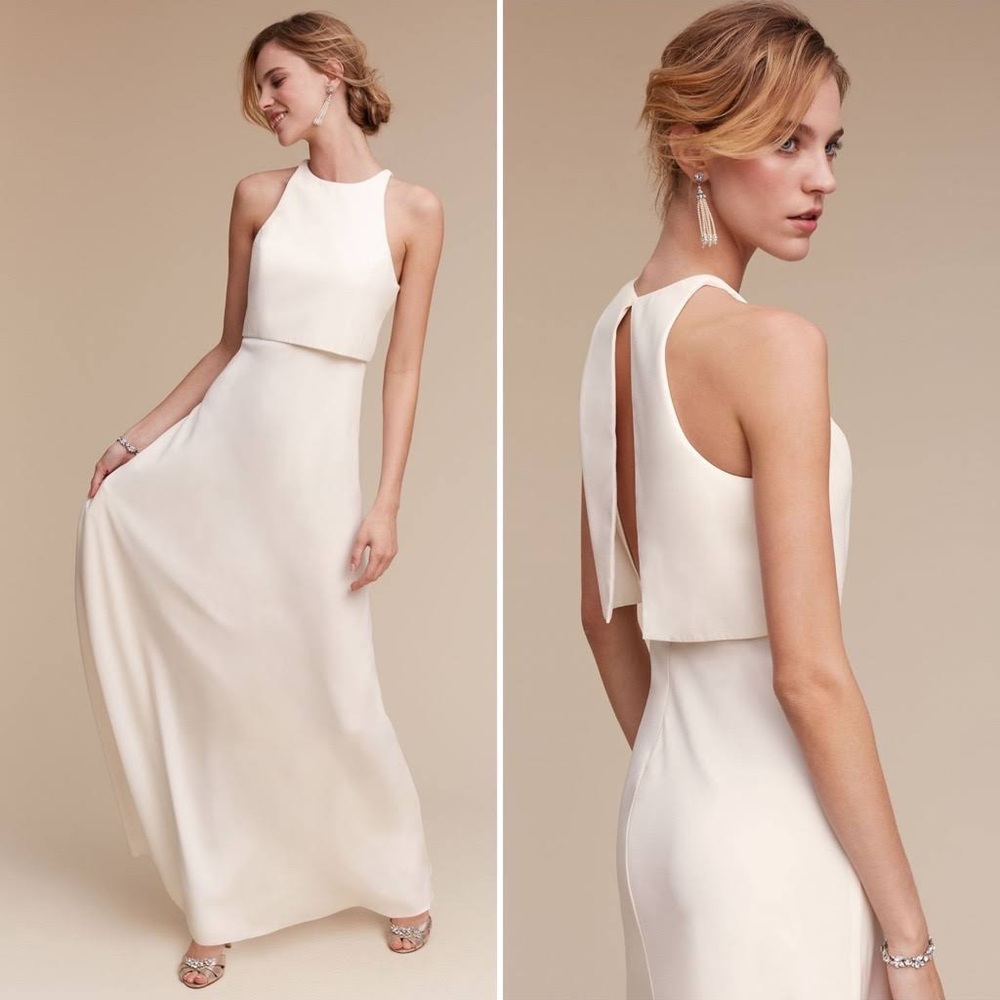 Anthropologie BHLDN Jill Stuart Iva Crepe Maxi Dress